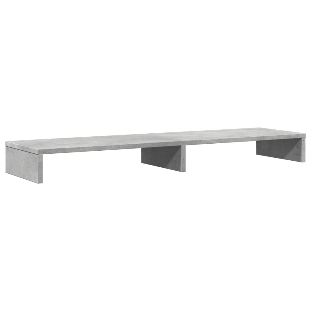 Monitorstandaard 100x27x10 cm bewerkt hout betongrijs