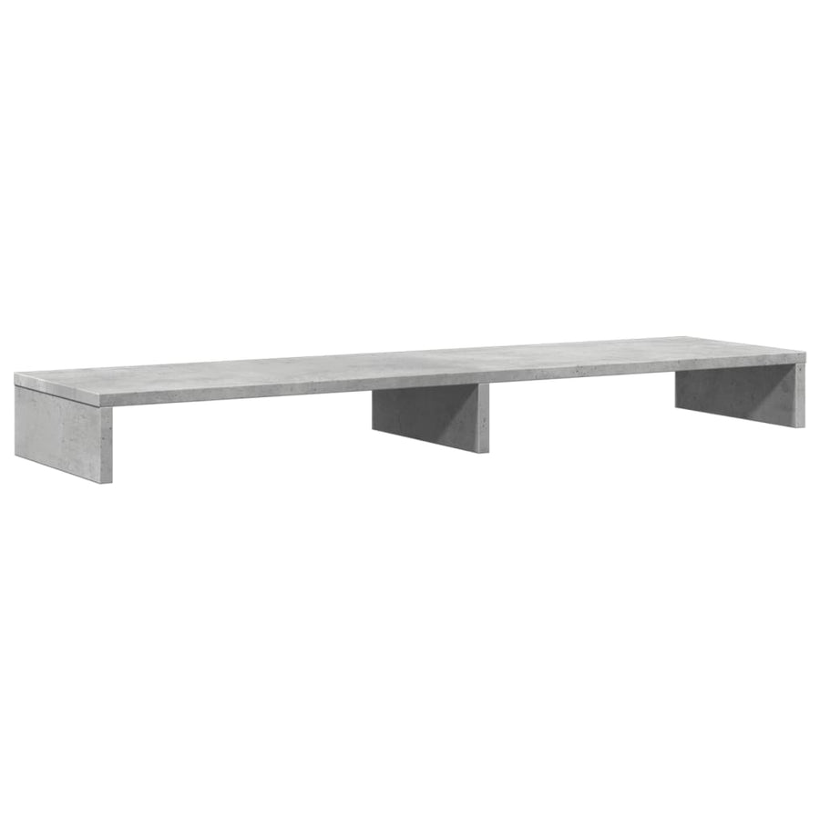 Monitorstandaard 100x27x10 cm bewerkt hout betongrijs