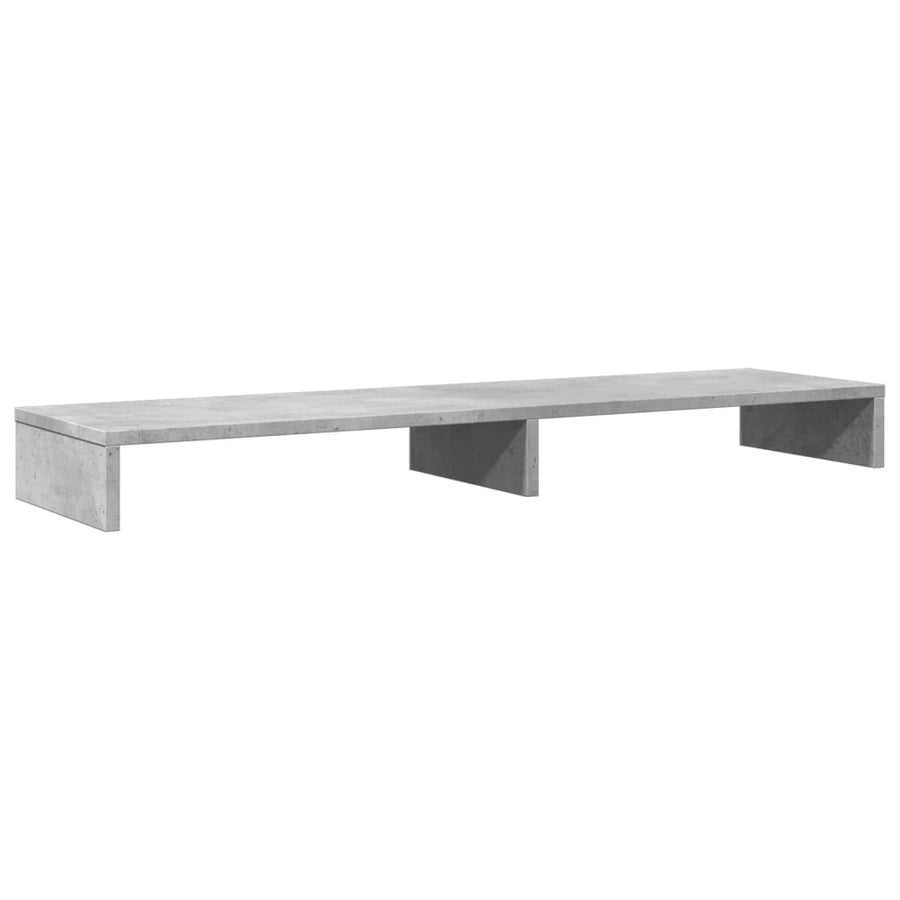 Monitorstandaard 100x27x10 cm bewerkt hout betongrijs