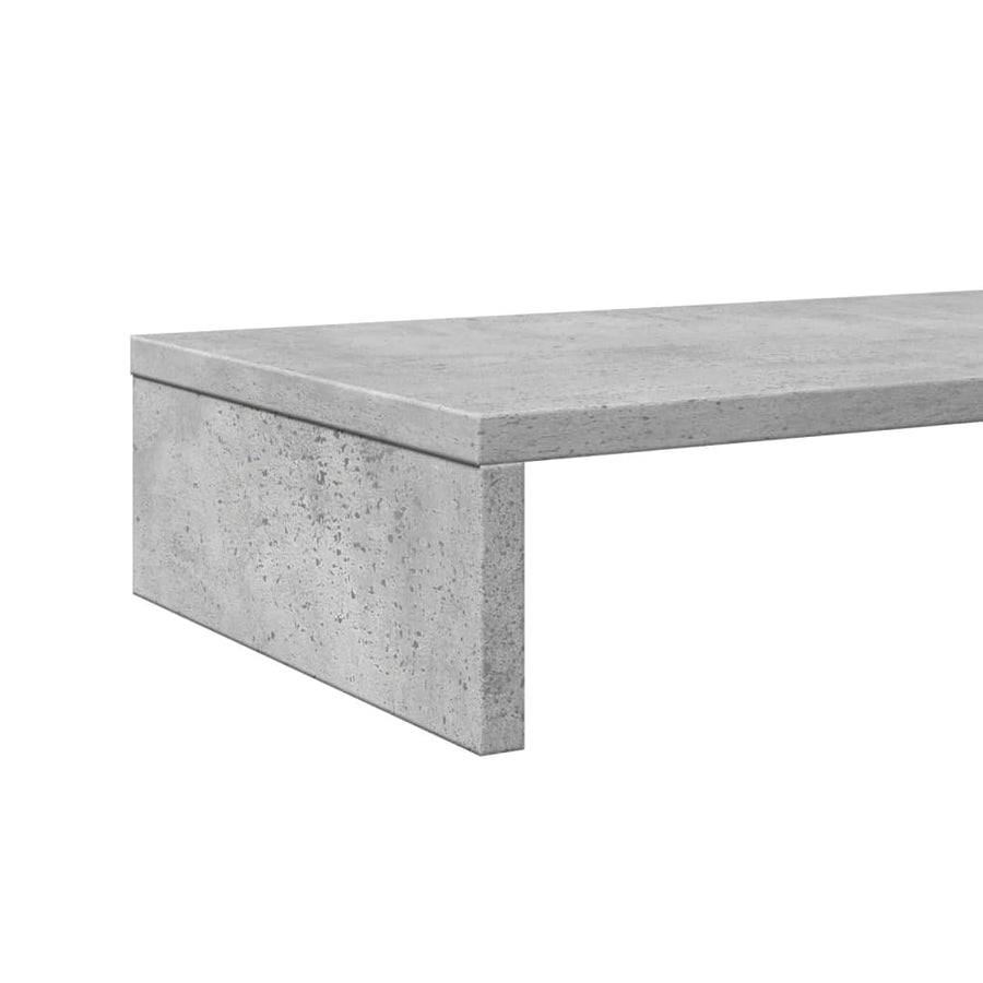 Monitorstandaard 100x27x10 cm bewerkt hout betongrijs