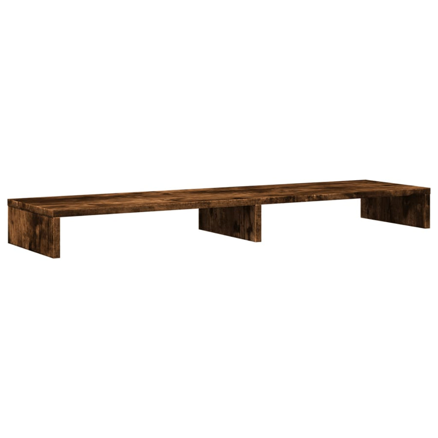 Monitorstandaard 100x27x10 cm bewerkt hout gerookt eikenkleurig