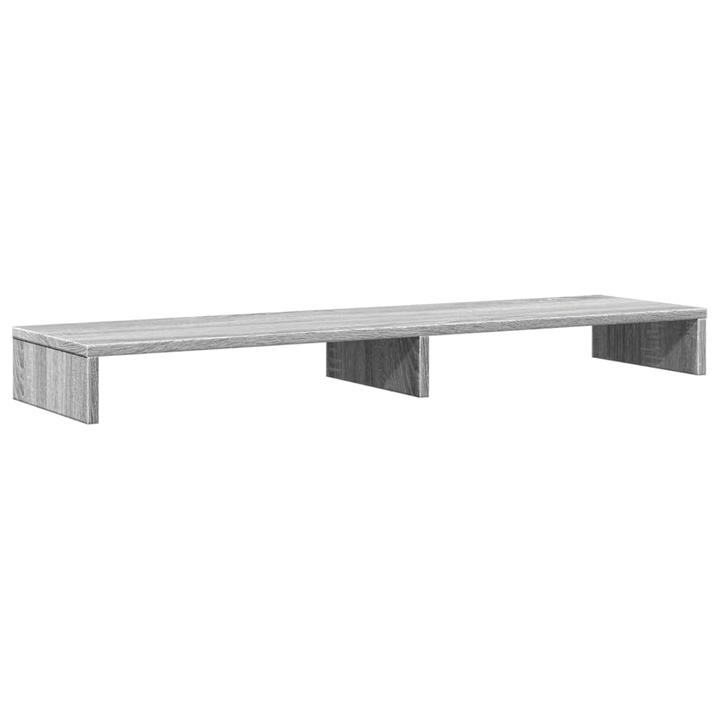 Monitorstandaard 100x27x10 cm bewerkt hout grijs sonoma eiken