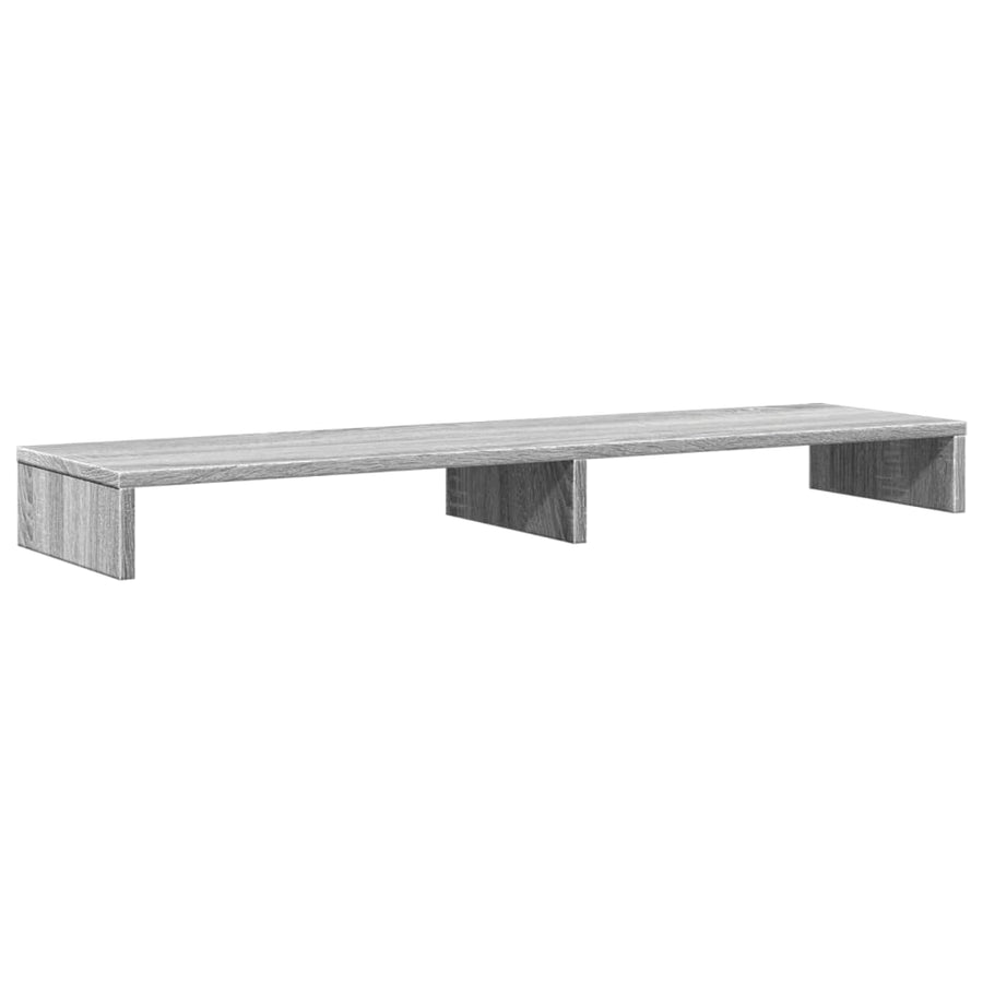 Monitorstandaard 100x27x10 cm bewerkt hout grijs sonoma eiken