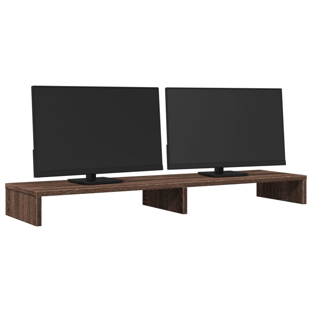 Monitorstandaard 100x27x10 cm bewerkt hout bruin eikenkleurig
