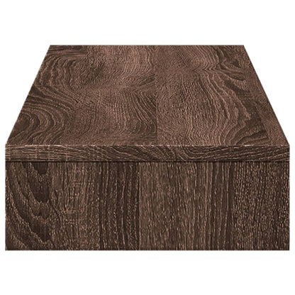 Monitorstandaard 100x27x10 cm bewerkt hout bruin eikenkleurig