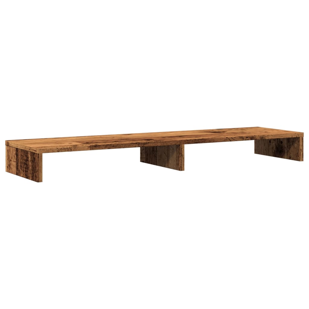 Monitorstandaard 100x27x10 cm bewerkt hout oud houtkleurig