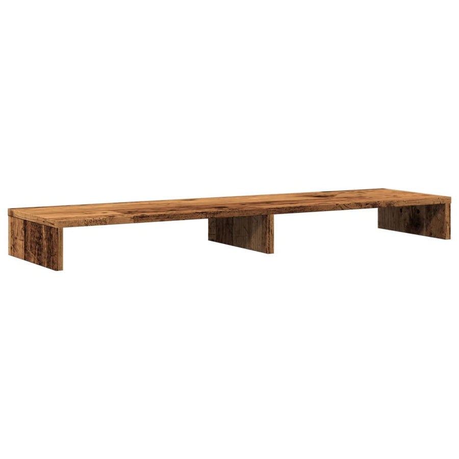 Monitorstandaard 100x27x10 cm bewerkt hout oud houtkleurig