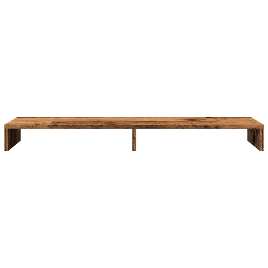 Monitorstandaard 100x27x10 cm bewerkt hout oud houtkleurig