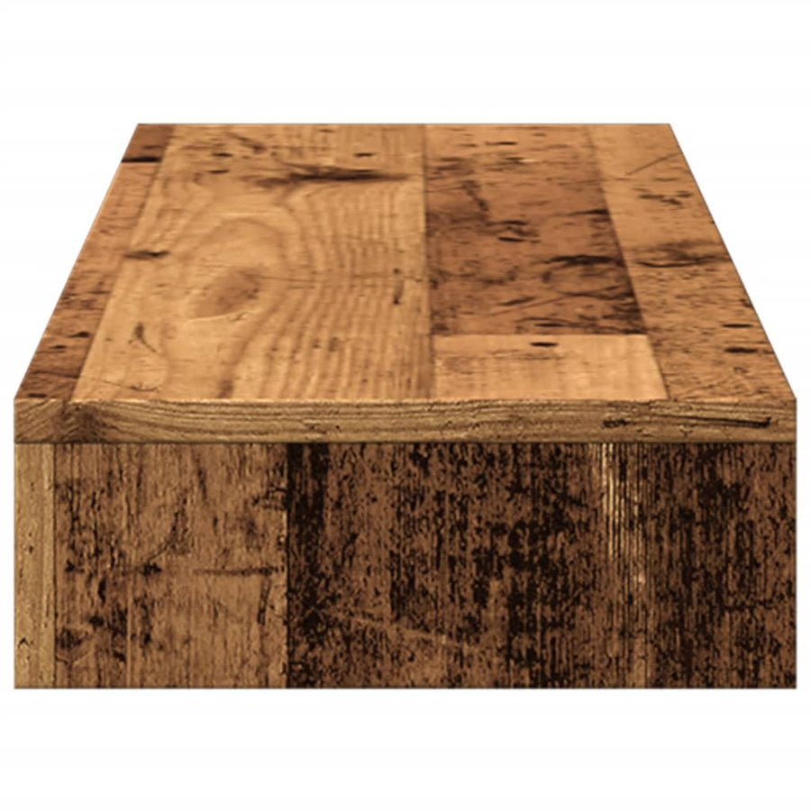 Monitorstandaard 100x27x10 cm bewerkt hout oud houtkleurig