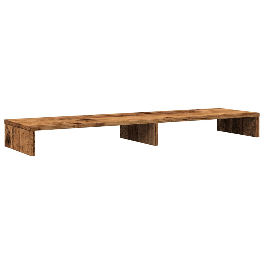 Monitorstandaard 100x27x10 cm bewerkt hout oud houtkleurig