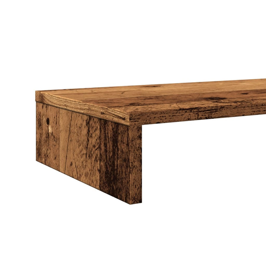 Monitorstandaard 100x27x10 cm bewerkt hout oud houtkleurig