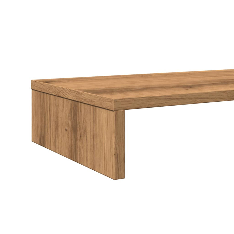 Monitorstandaard 100x27x10 cm bewerkt hout artisanaal eiken