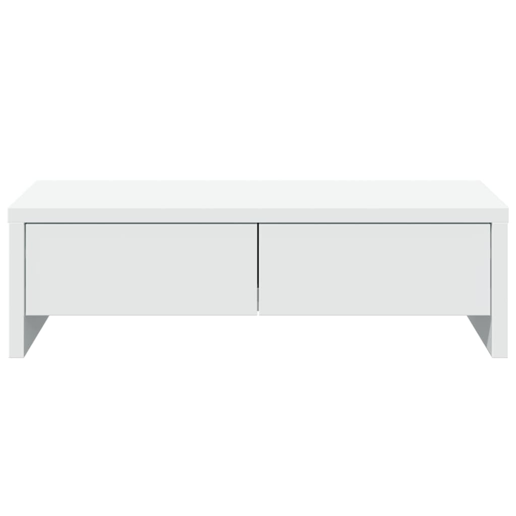 Monitorstandaard met lades 50x27x15 cm bewerkt hout wit