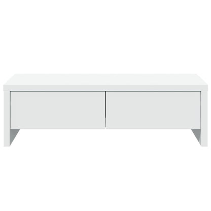 Monitorstandaard met lades 50x27x15 cm bewerkt hout wit