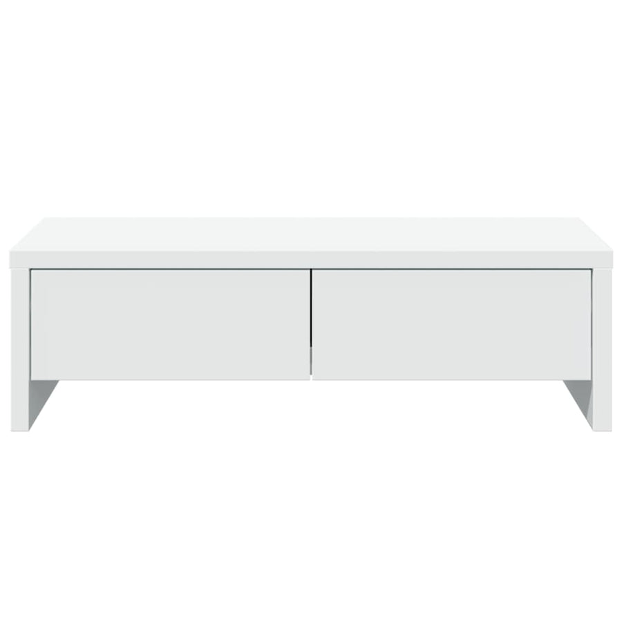 Monitorstandaard met lades 50x27x15 cm bewerkt hout wit