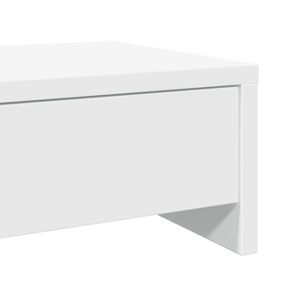 Monitorstandaard met lades 50x27x15 cm bewerkt hout wit