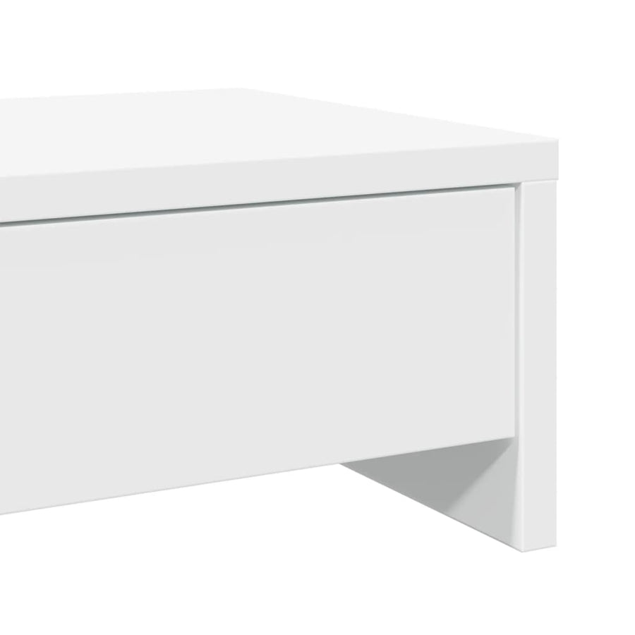 Monitorstandaard met lades 50x27x15 cm bewerkt hout wit