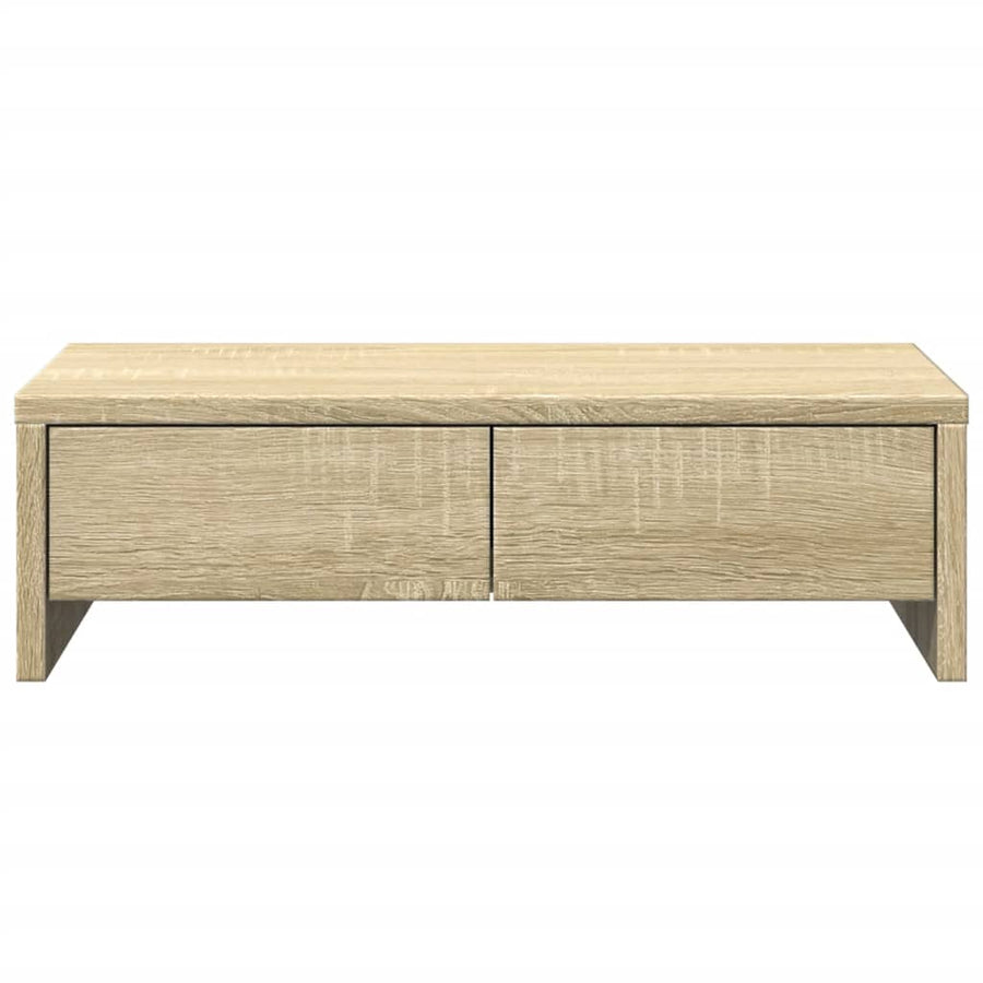 Monitorstandaard met lades 50x27x15 cm hout sonoma eikenkleur