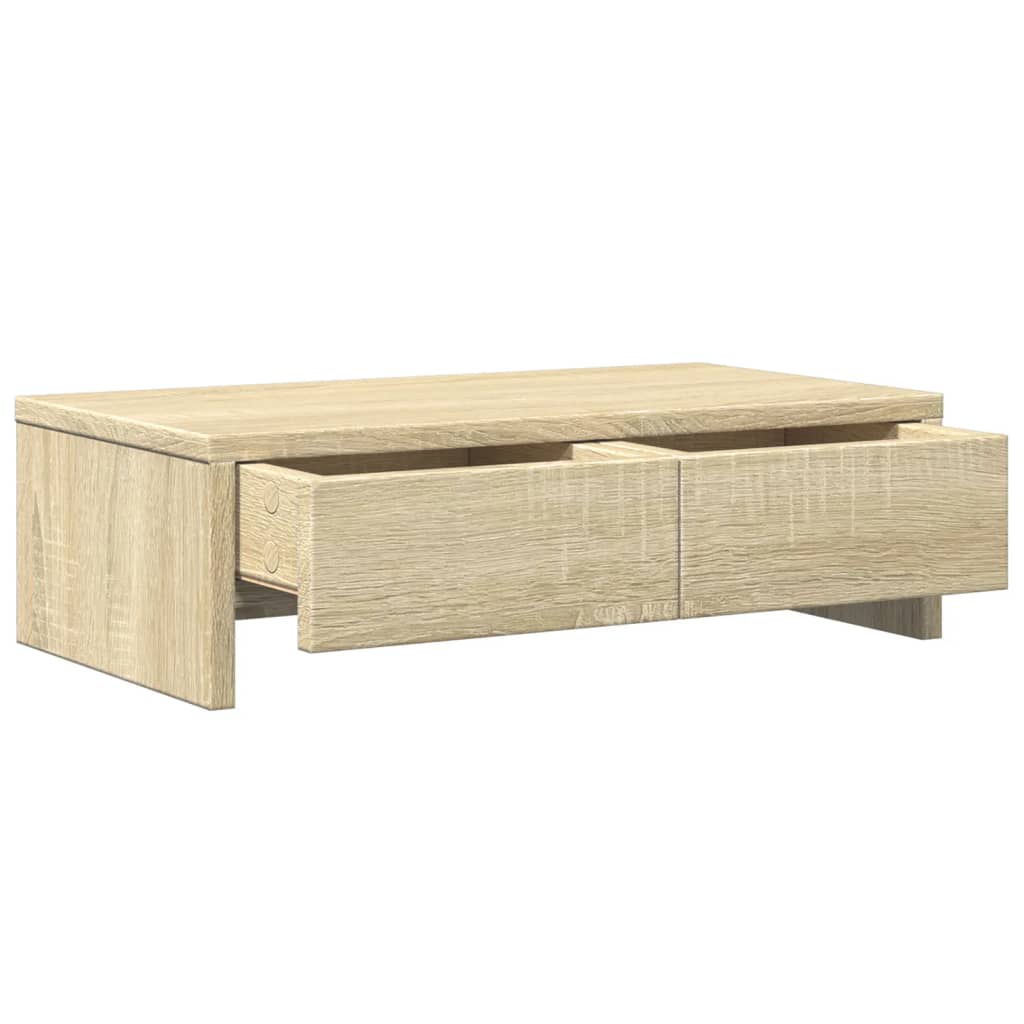 Monitorstandaard met lades 50x27x15 cm hout sonoma eikenkleur