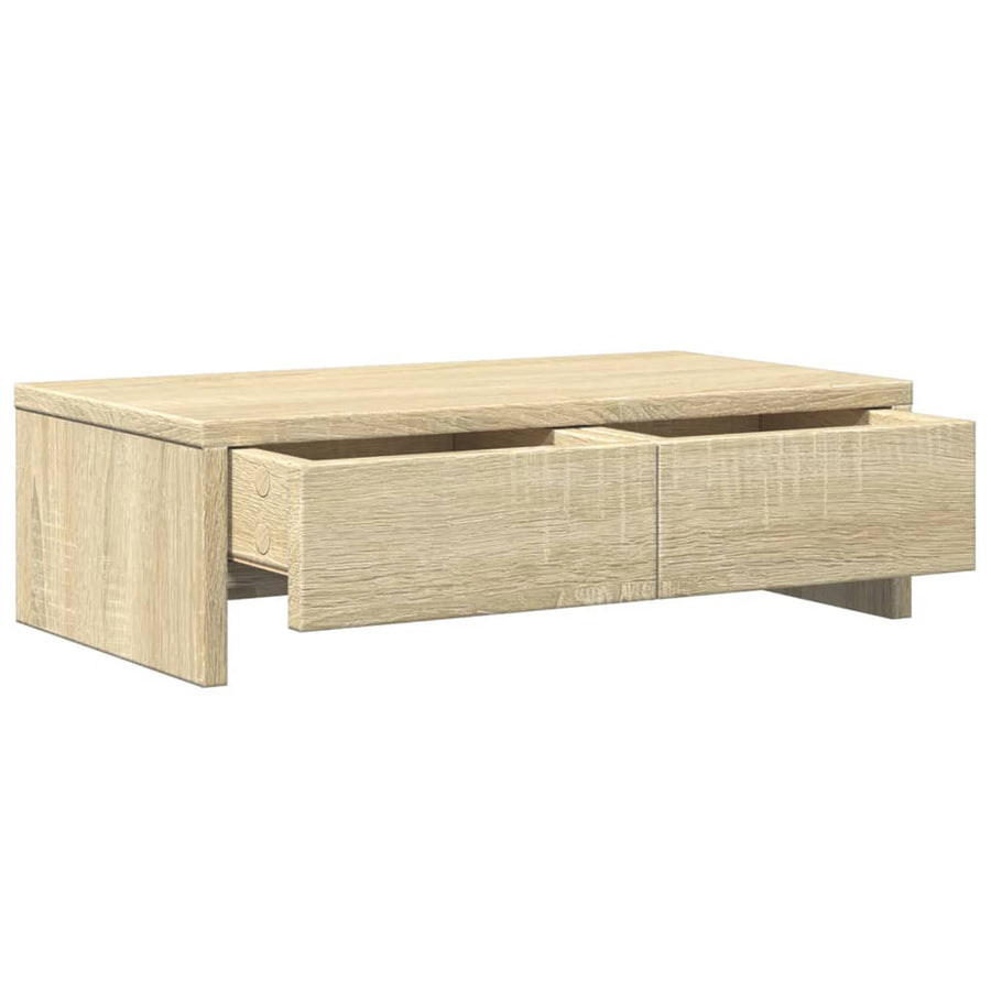 Monitorstandaard met lades 50x27x15 cm hout sonoma eikenkleur