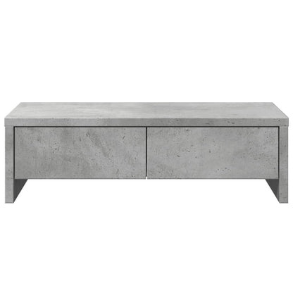 Monitorstandaard met lades 50x27x15 cm bewerkt hout betongrijs