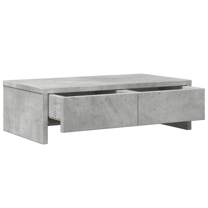 Monitorstandaard met lades 50x27x15 cm bewerkt hout betongrijs