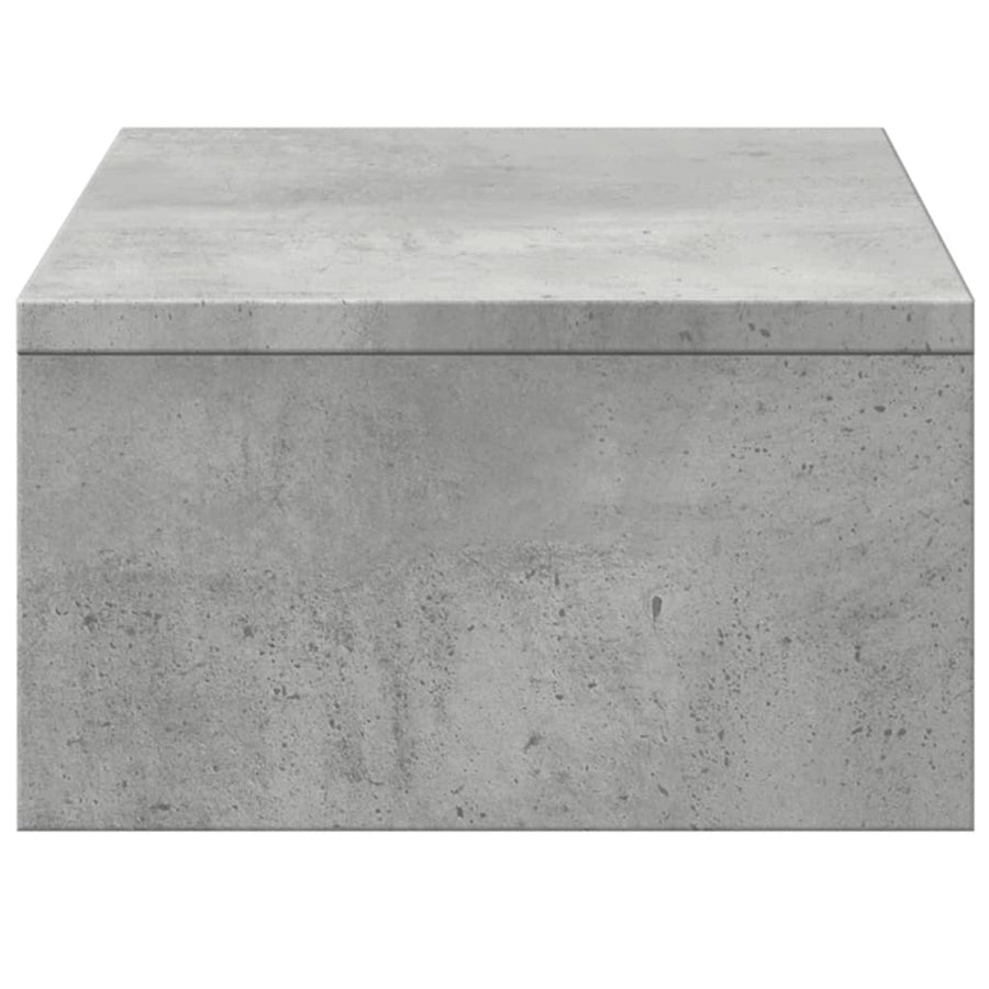 Monitorstandaard met lades 50x27x15 cm bewerkt hout betongrijs