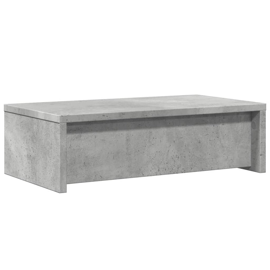 Monitorstandaard met lades 50x27x15 cm bewerkt hout betongrijs