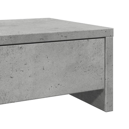 Monitorstandaard met lades 50x27x15 cm bewerkt hout betongrijs