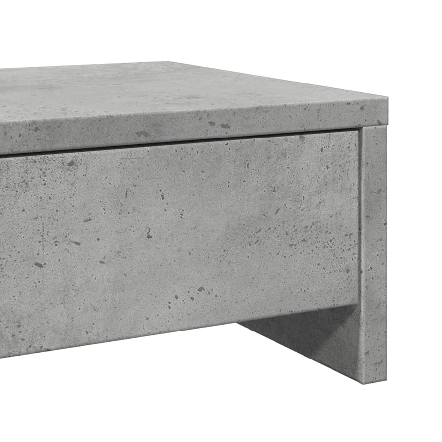 Monitorstandaard met lades 50x27x15 cm bewerkt hout betongrijs