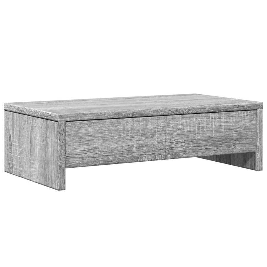 Monitorstandaard met lades 50x27x15 cm hout grijs sonoma eiken