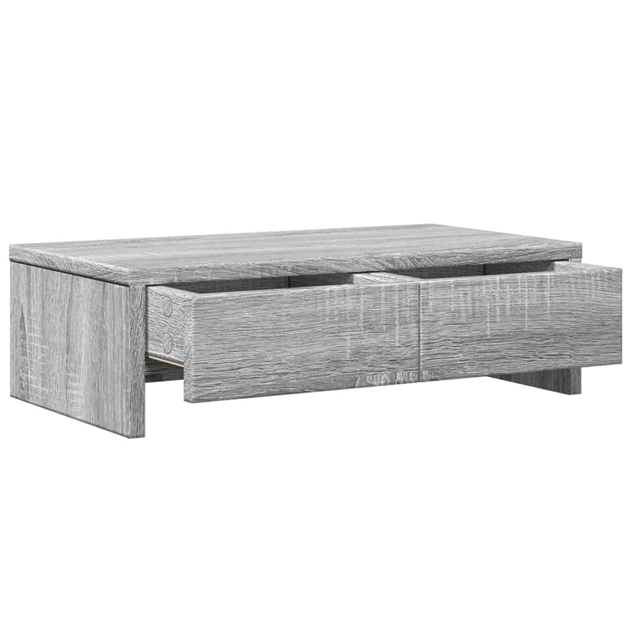 Monitorstandaard met lades 50x27x15 cm hout grijs sonoma eiken