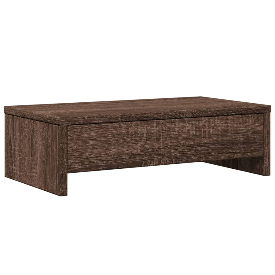 Monitorstandaard met lades 50x27x15 cm hout bruin eikenkleurig