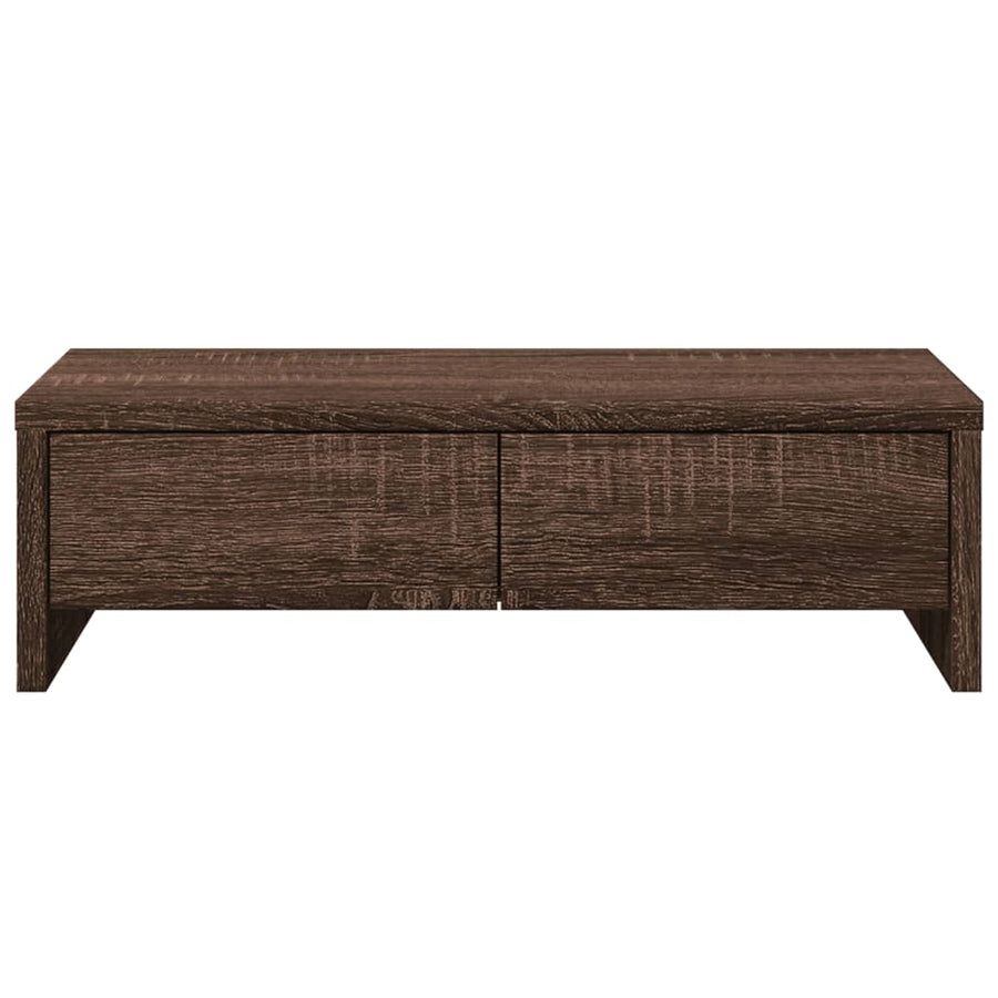 Monitorstandaard met lades 50x27x15 cm hout bruin eikenkleurig