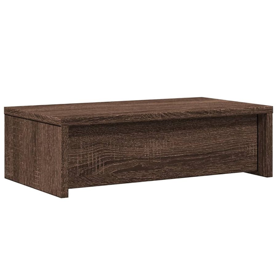 Monitorstandaard met lades 50x27x15 cm hout bruin eikenkleurig