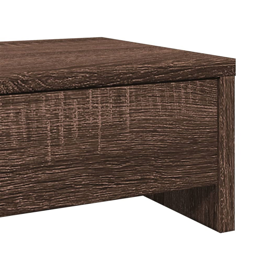 Monitorstandaard met lades 50x27x15 cm hout bruin eikenkleurig