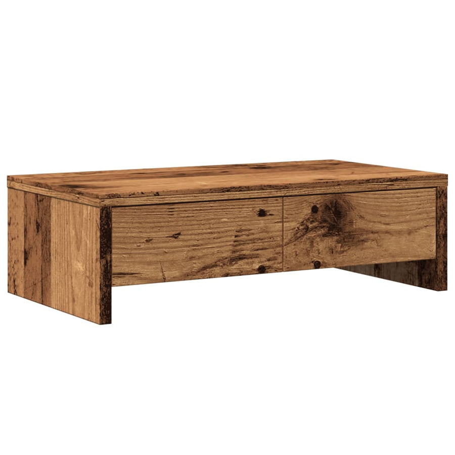 Monitorstandaard met lades 50x27x15 cm bewerkt hout oud hout
