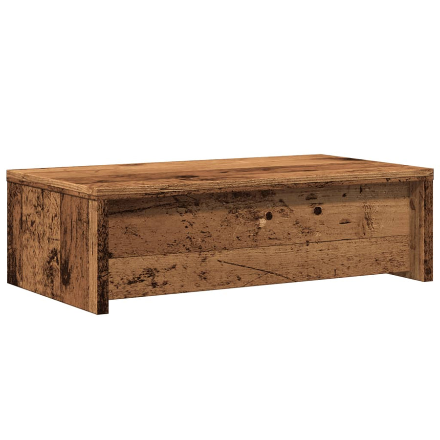 Monitorstandaard met lades 50x27x15 cm bewerkt hout oud hout