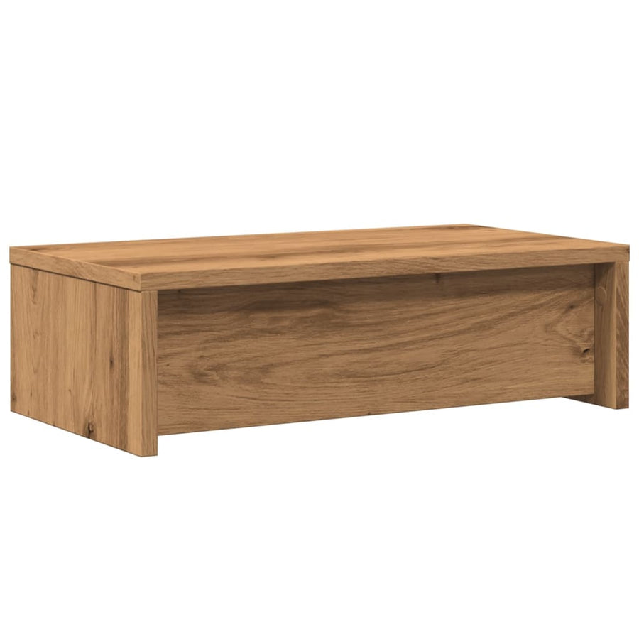 Monitorstandaard met lades 50x27x15 cm hout artisanaal eiken