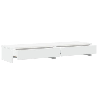 Monitorstandaard met lades 100x27x15 cm bewerkt hout wit