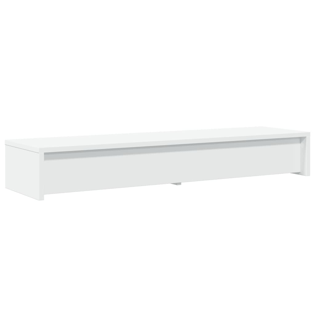 Monitorstandaard met lades 100x27x15 cm bewerkt hout wit