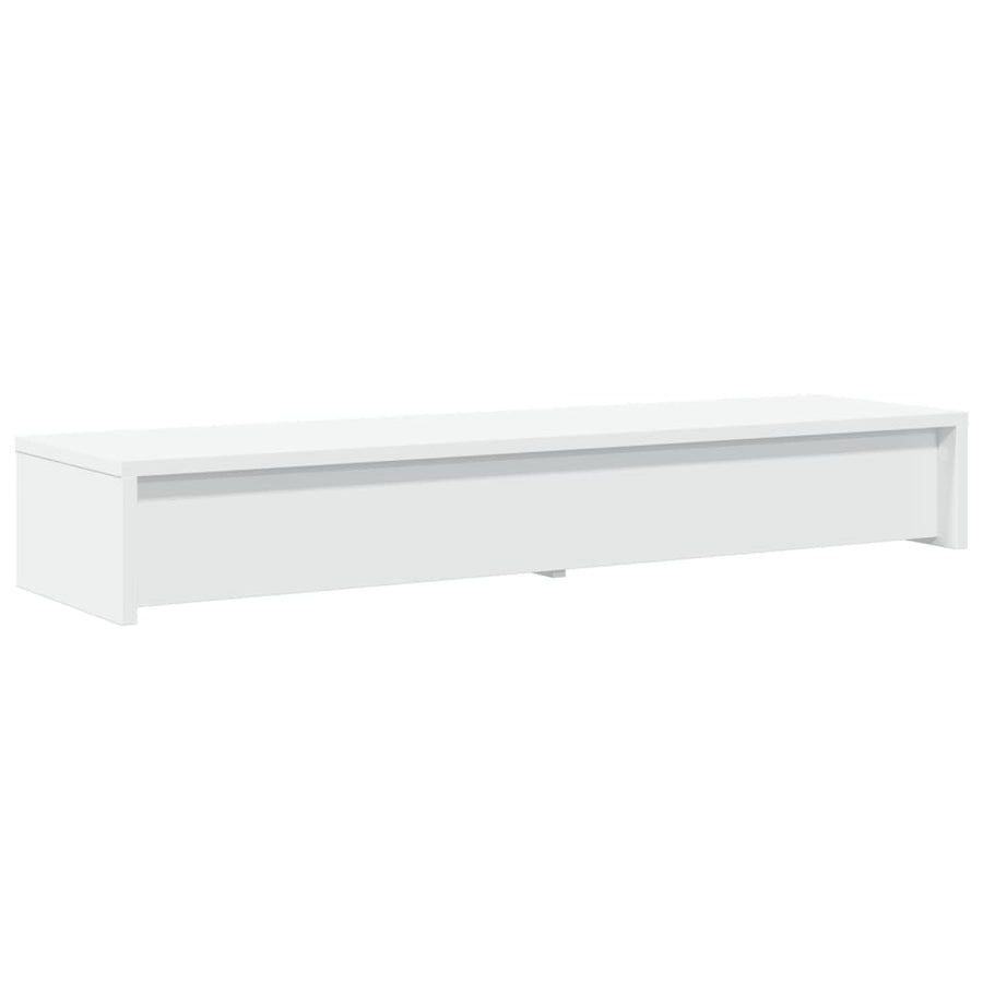 Monitorstandaard met lades 100x27x15 cm bewerkt hout wit