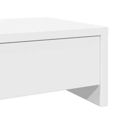 Monitorstandaard met lades 100x27x15 cm bewerkt hout wit