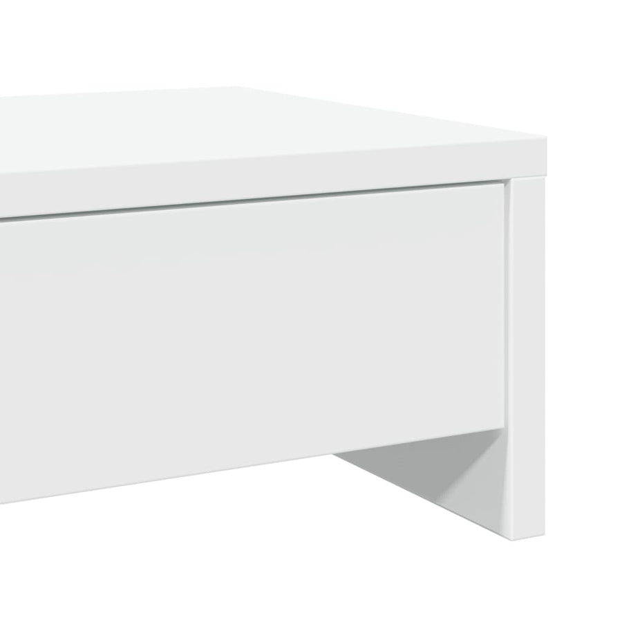 Monitorstandaard met lades 100x27x15 cm bewerkt hout wit