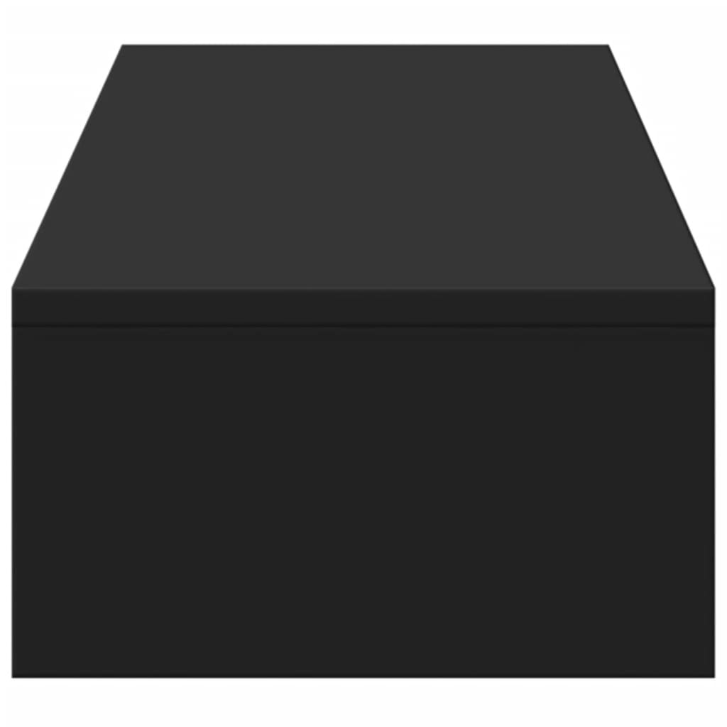 Monitorstandaard met lades 100x27x15 cm bewerkt hout zwart