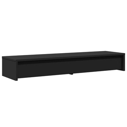 Monitorstandaard met lades 100x27x15 cm bewerkt hout zwart
