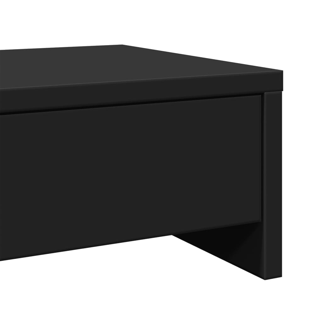 Monitorstandaard met lades 100x27x15 cm bewerkt hout zwart