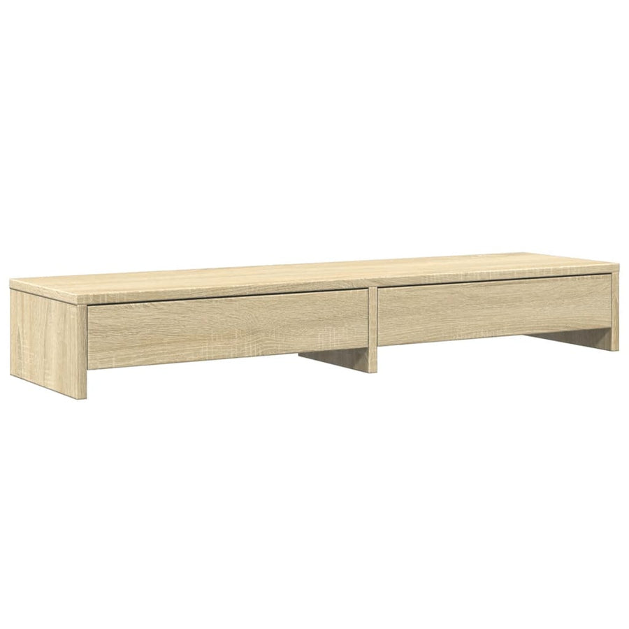 Monitorstandaard met lades 100x27x15 cm hout sonoma eikenkleur