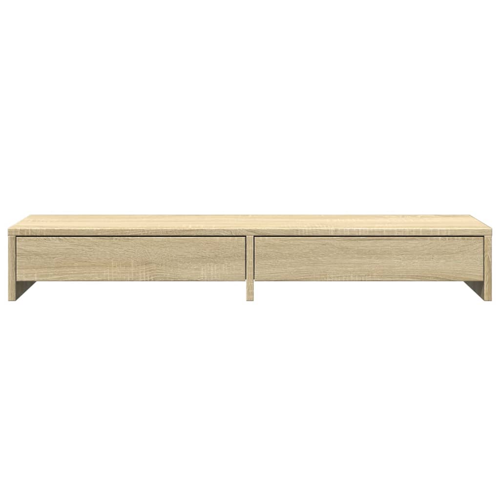 Monitorstandaard met lades 100x27x15 cm hout sonoma eikenkleur