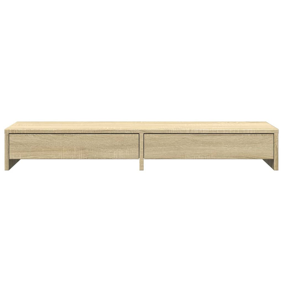 Monitorstandaard met lades 100x27x15 cm hout sonoma eikenkleur